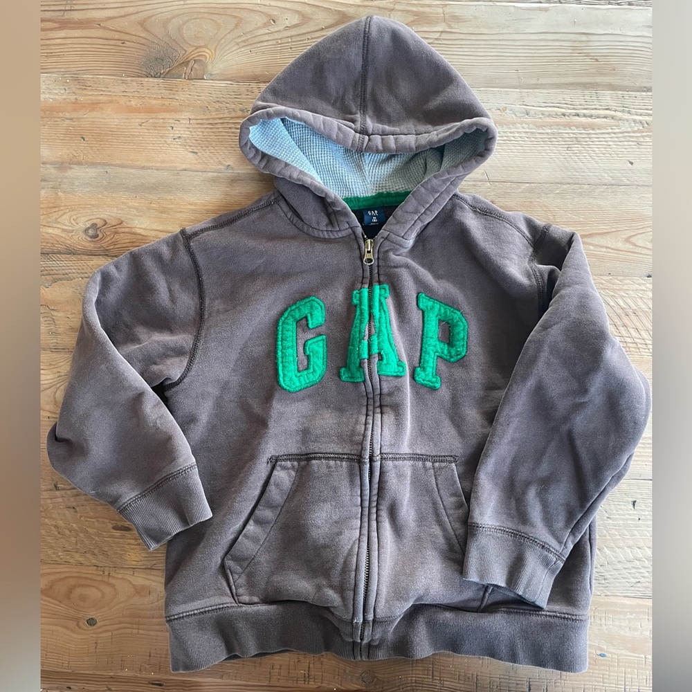 GAP Kids Chocolate Hoodie with green logo